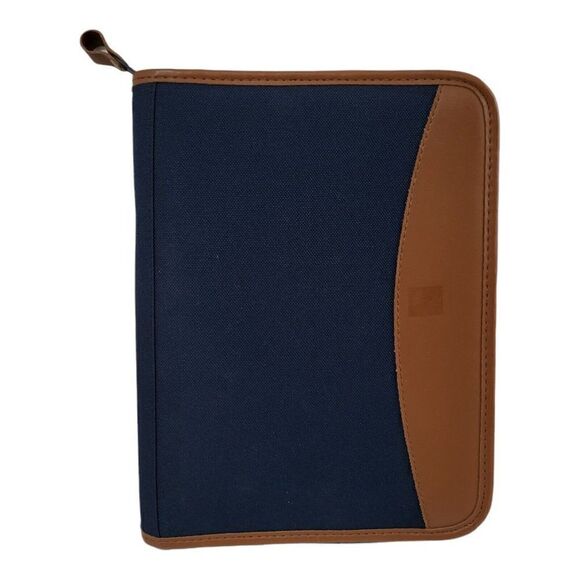 QUICFIL Canvas Planner 3 Ring Binder Inserts Blue Brown - Picture 1 of 12